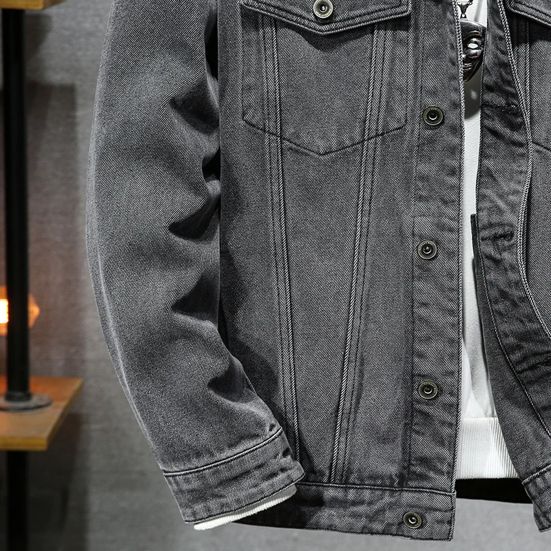 Модная мужская джинсовая куртка весна-осень 2022 Повседневная винтажная потертая