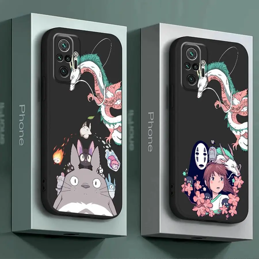 Anime Spirited Away Totoro Cover Phone Case for Redmi Note 11 Pro 9 8 7 10S 12S 9S 11S 10 12 9T 8T 13 TPU Soft