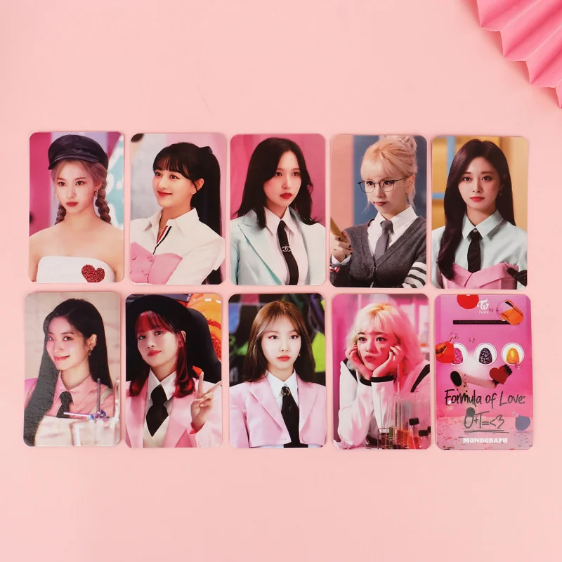 

9pcs/set KPOP TWICE 3rd Album Formula Of Love: O+T 3 MONOGRAPH PhotoCard Smallcard LOMOcardNew Korea Group Thank You Card K-POP