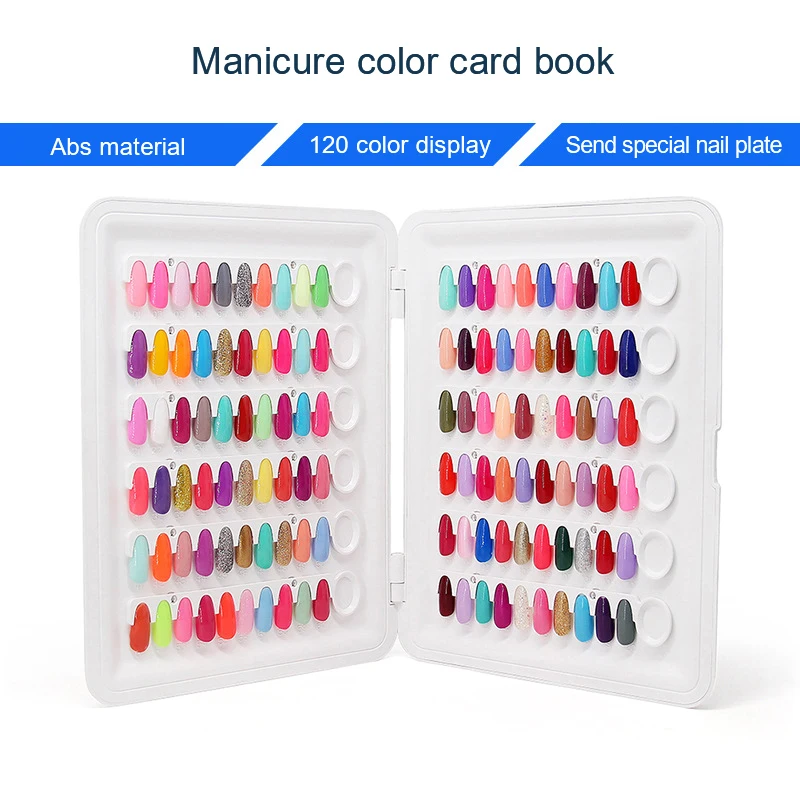 

Nail Gel Polish Color Display Book 120 Colors Nail Polish Colors Chart Nail Polish UV Gel Color Card Nail Salon Nail Art Tools