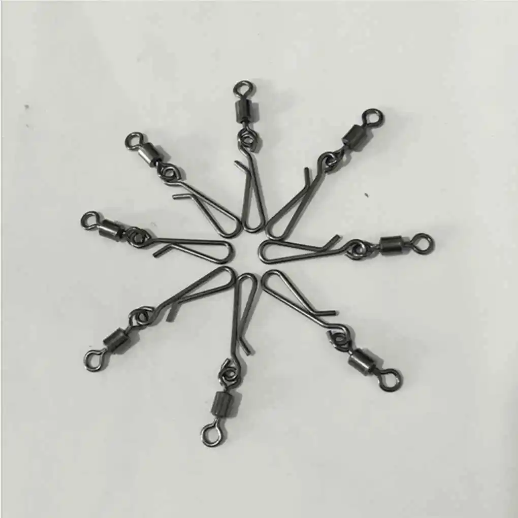 

100 шт., рыболовные Вертлюги, Вертлюги с застежкой, размер 8, 6, 4, 2