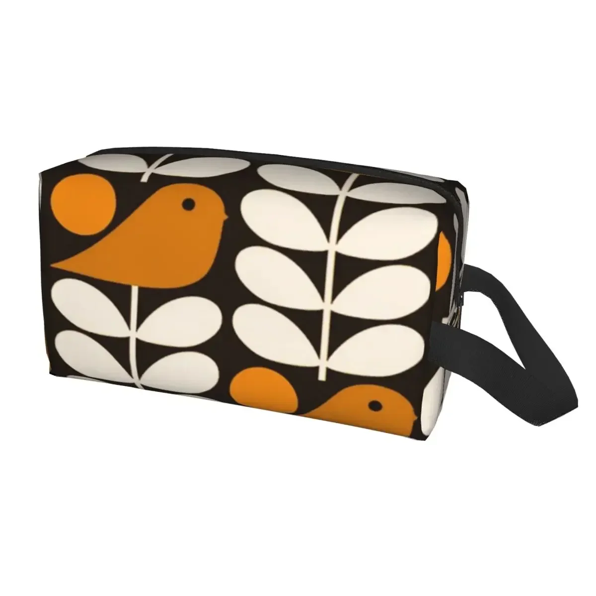 Multistem Birds черный белый оранжевый косметичка Orla Kiely Scandi косметический органайзер