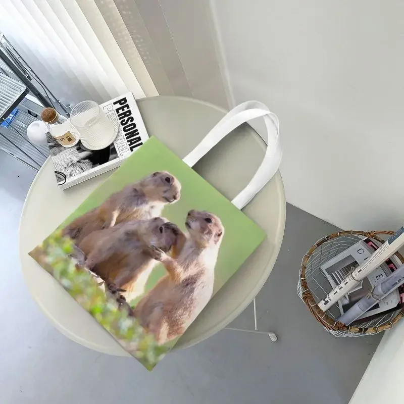 Переработанная Акварельная сумка для покупок собак Женская Холщовая Сумка-тоут