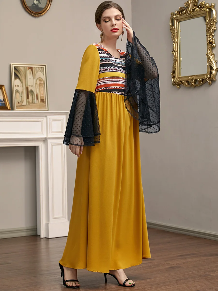 Ramadan Eid Mubarak Kaftan Robe Longue Femme Abaya Dubai Saudi Arabic African Dresses For Women Turkey Islam Muslim Long Dress