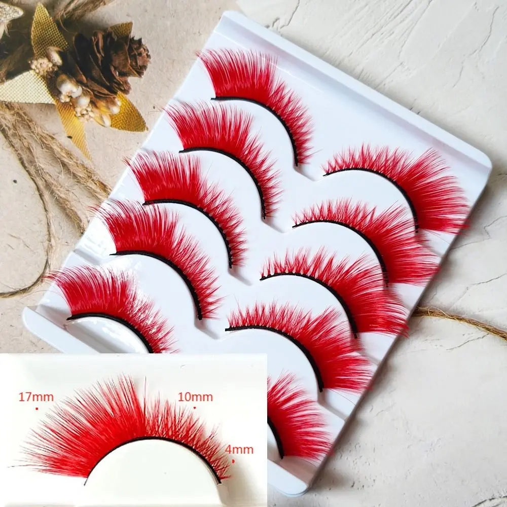 Уникальные 5 пар драматических цветовых ресниц вечерние мягкие пушистые