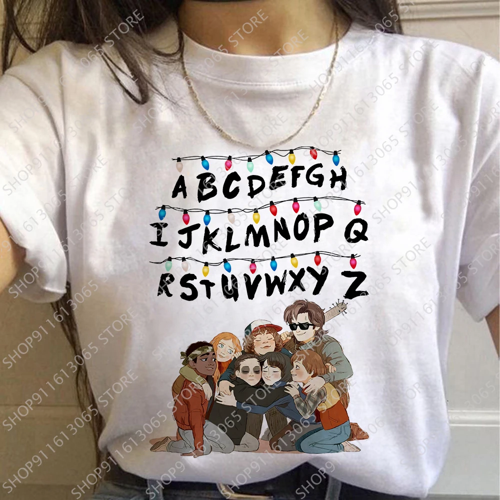 

Summer Stranger Things Women T-shirt Casual Clothes Cartoons Kawaii Tops Anime Street Hip Hop Couple Unisex Harajuku Tees Shirt
