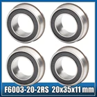 F6003 тачка подшипник 20x35x11 мм (4 шт.) Толкаемый грузовик садовая тележка 20 колесо садовой тележки фланец шарикоподшипники