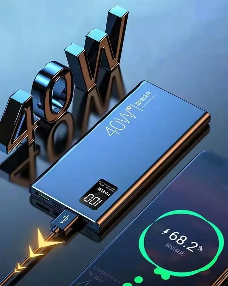 

NEW2023 Hot PD40W Super Fast Charging Power Bank Portable 30000mAh Digital Display External Battery Charger For IPhone Xiaomi Hu