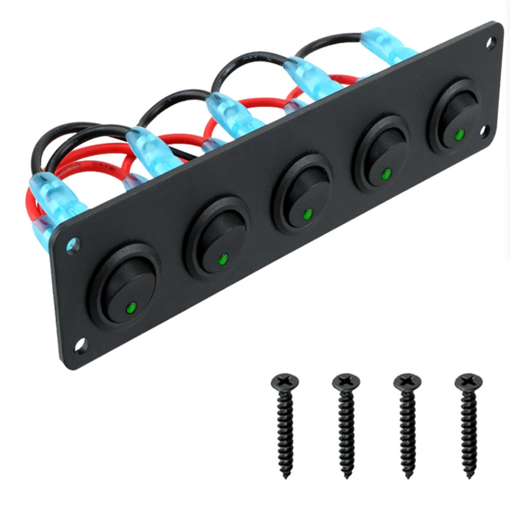 

For Car Boat Marine RV Truck Toggle Rocker Switch Panel Auto Parts 20 (A) Anti-corrosion Black IP65 Waterproof