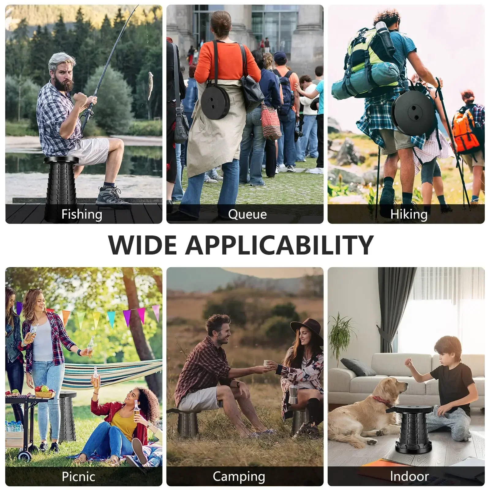 Портативный складной телескопический стул прочный подъемный 400 фунтов для