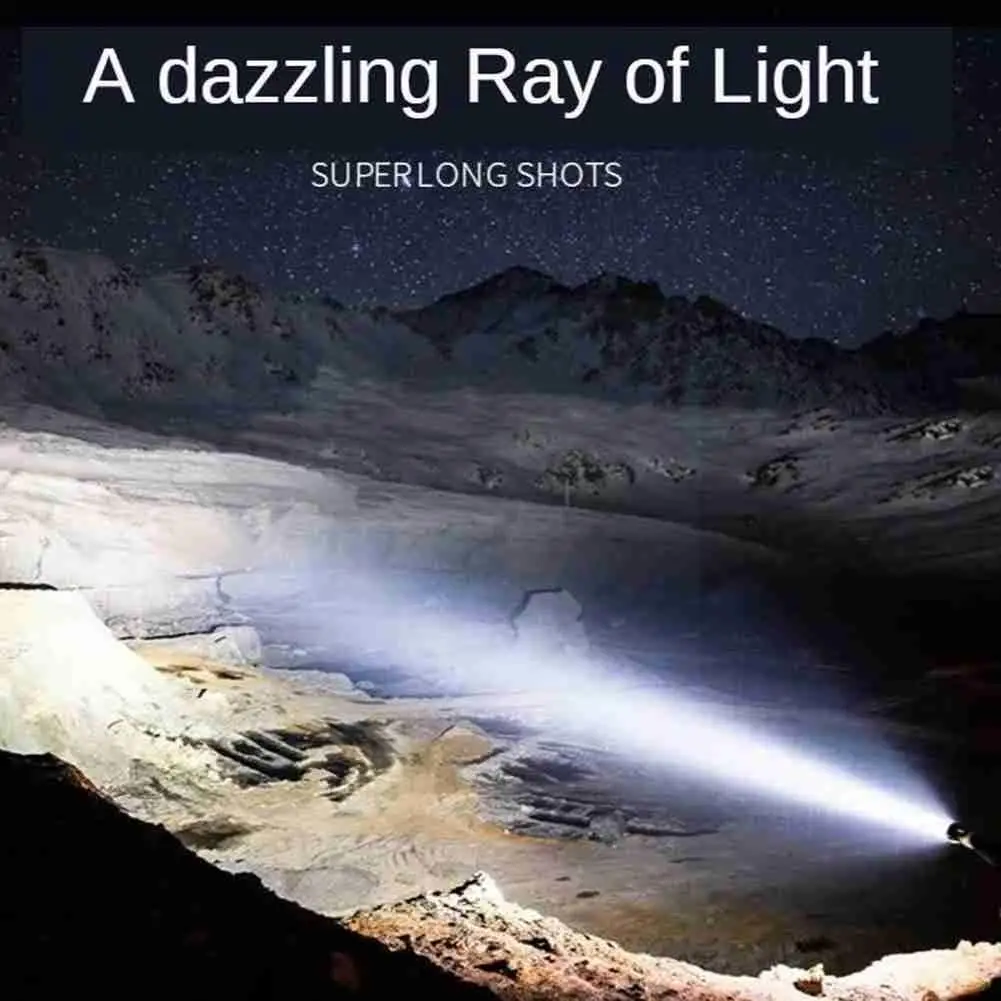 

New Powerful Led Flashlight Super Bright Portable Spotlights Waterproof Rechargeable Battery Searchlight Built-in Lamp E2q5