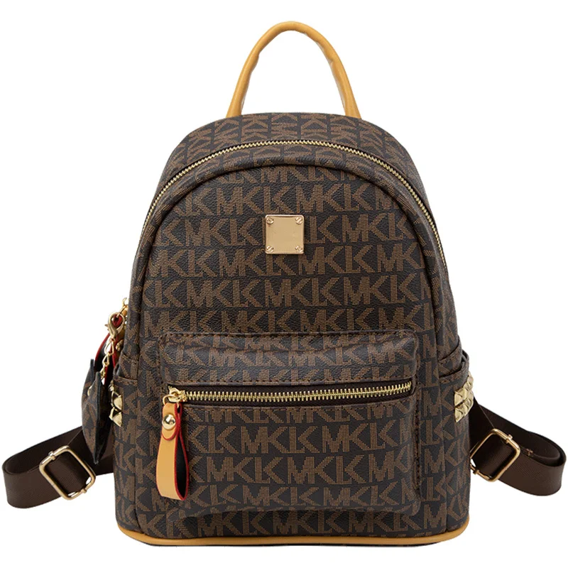 

High Quality PVC Printed Fabric Backpack Multi Functional Large Capacity Backpack Brand Women's Designer Shoulder Bag School Bag