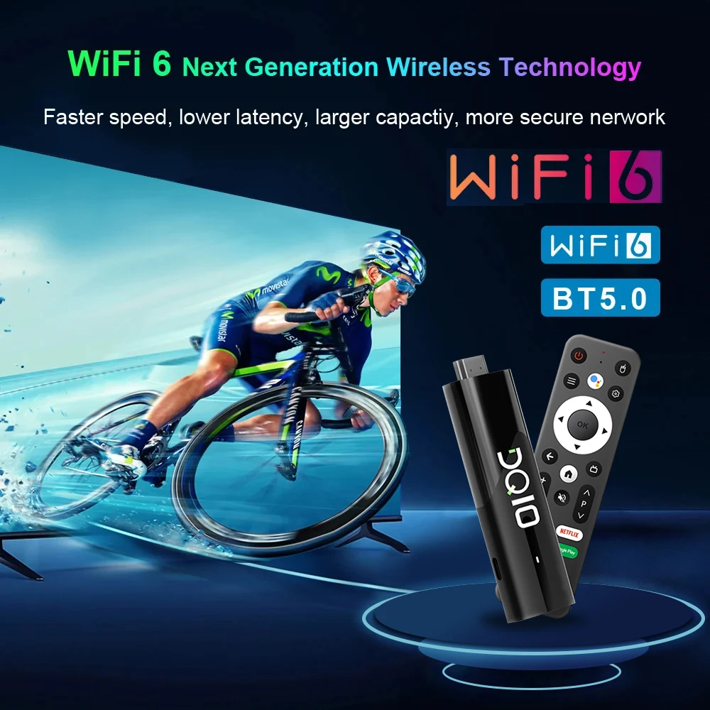 Lemfo DQ10 Mini Smart TV Box Android 13 Четырехъядерный процессор Cortex A53 4K Wi-Fi6 Голосовой пульт