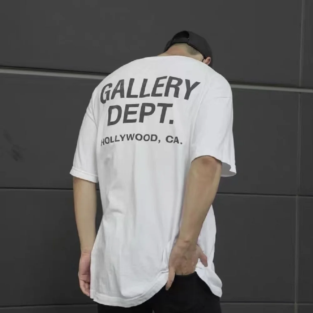 

Gary dept minimalist alphabet print solid color casual loose high street men's and women's Casual Short Sleeve T-Shirt