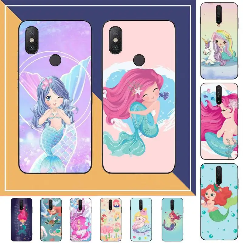 

Miniso Cartoon Mermaids Princess Phone Case for Redmi Note 8 7 9 4 6 pro max T X 5A 3 10 lite pro