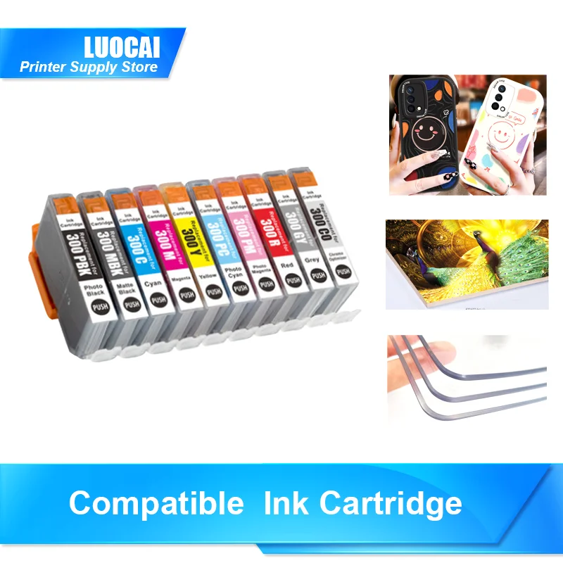 

Compatible for PFI300 PFI-300 PFI 300 Premium Compatible Color Inkjet Ink Cartridge for Canon imagePROGRAF PRO-300 Printer