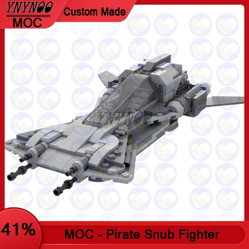

329 шт./партия, Детский конструктор MOC - Pirate Snub Fighter с Gear 75346