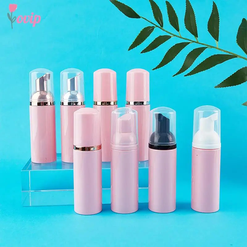 

1pc 50ml pink travel Foamer Pump Bottle Empty Face Lashes Cleanser Cosmetic Bottle Soap Dispenser Foam bottle makeup tool