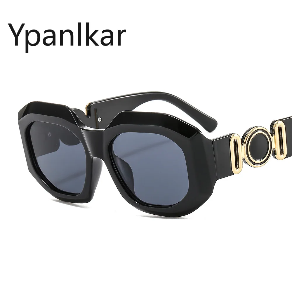 

Fashion Women Square Modern Sunglasses Shades UV400 Vintage Irregular Small Frame Eyewear Men Gradient Brown Lens Sun Glasses