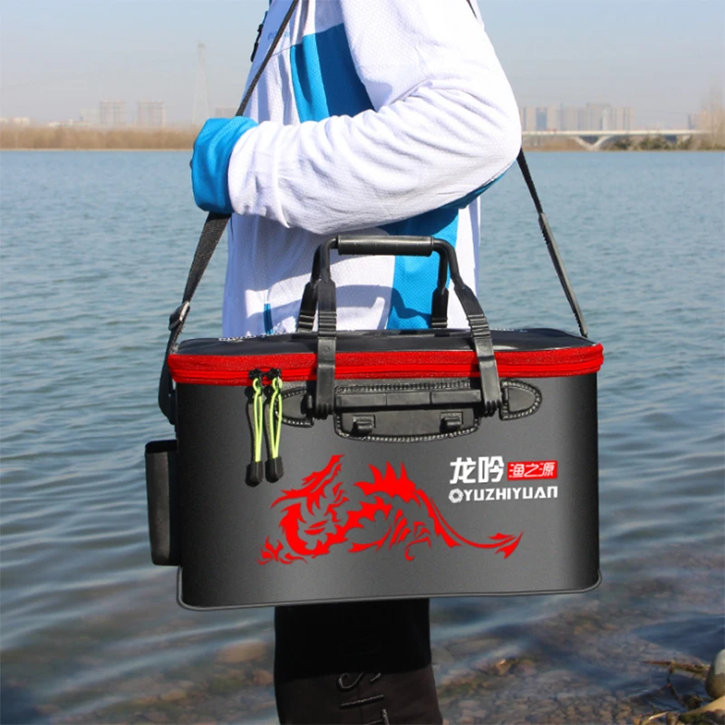 

30/35/40/45/50cm EVA Folding Fishing Box Multifunctional Live Fish Bucket Thickened Fishing Bag Tackle Bag Fishing Gear Tank Bag