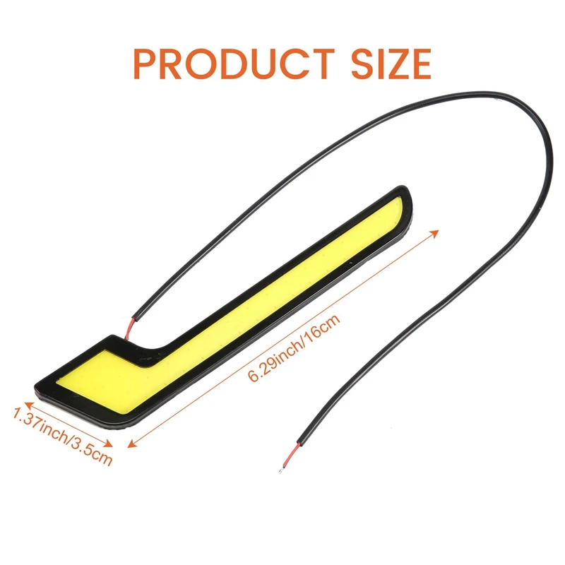 1 пара высокомощных L-образных COB дневных ходовых огней противотуманных фар белый
