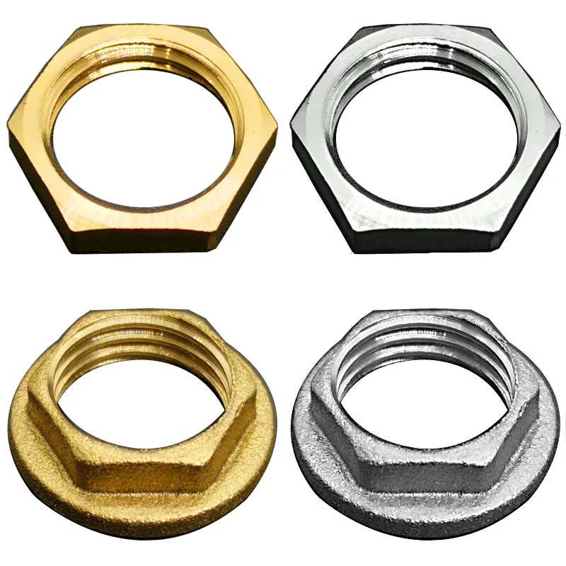 Brass Hex Lock Nuts Pipe Fitting Flange nut 1/8" 1/4" 3/8" 1/2" 3/4" 1" BSP Female Thread Hexagonal shank cap
