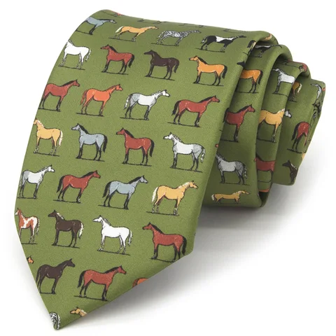 Ретро модные галстуки с картиной маслом для мужчин, веселые галстуки с леопардовым принтом лошади, ширина 8 см, аксессуары, повседневная одежда, галстук для свадебной вечеринки