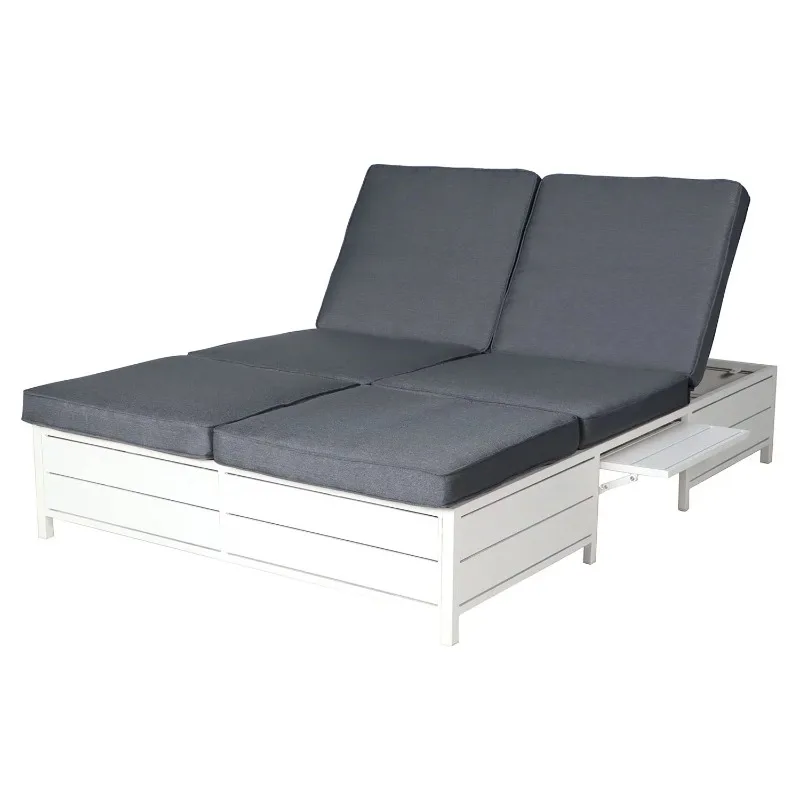 

Mainstays Asher Springs Outdoor Double Chaise Lounge Bench- White & Dark Gray