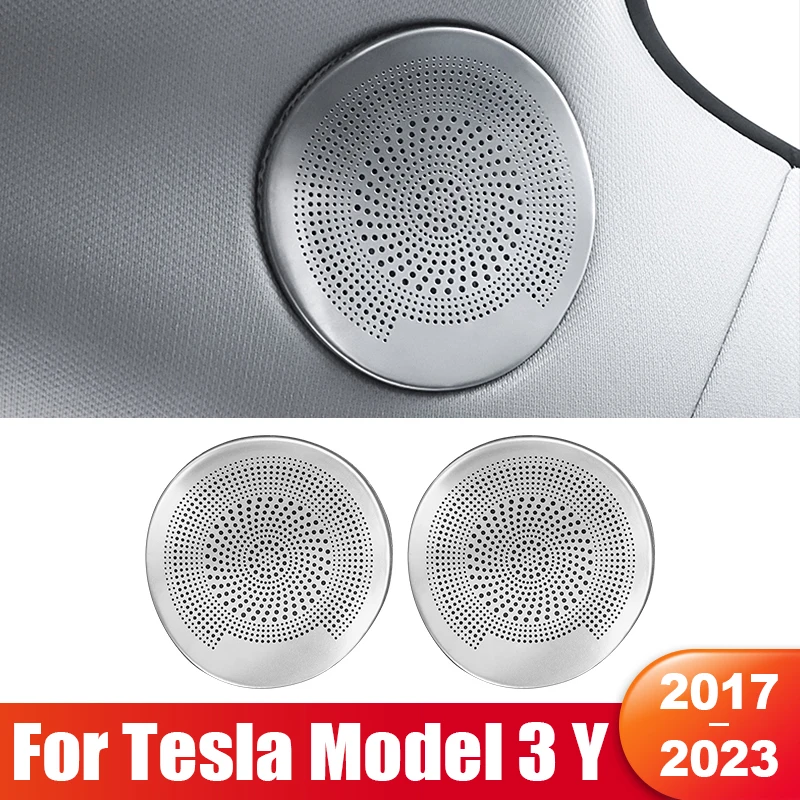 

For Tesla Model 3 Y 2017- 2021 2022 2023 2024 Car Front Column Roof Horn Hood Tweeter Speaker Cover Trim Interior Accessories
