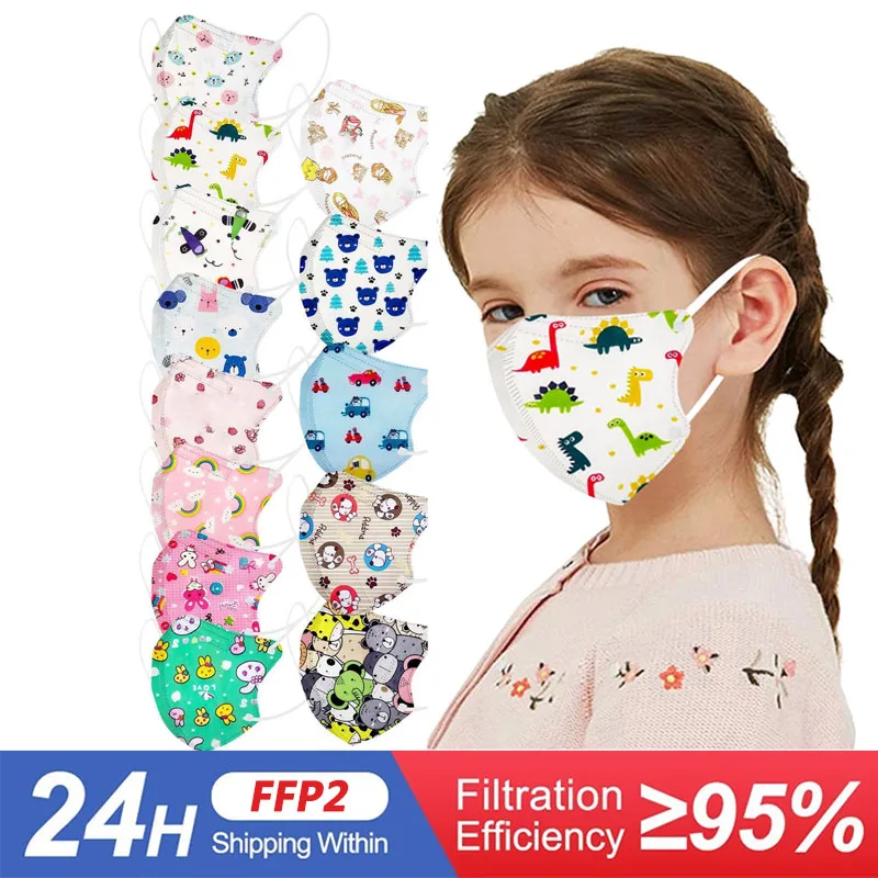 

Fit 4-12 Years Old Children FFP2 Masks 5 Layers Homologada Mascarillas FPP2 Niños Rainbow Dinosaur Mask KN95 FFP2mask Kids CE