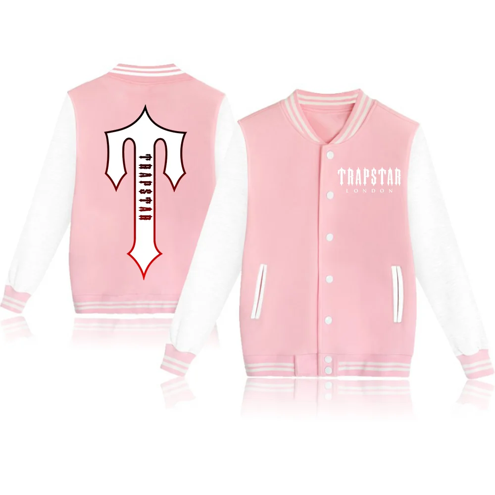 

Brand Trapstar London Pink Coat Men Print Sweatshirts Casual College Clothes Hip Hop Streetwear Sportswear Fashion Hoodie Tops