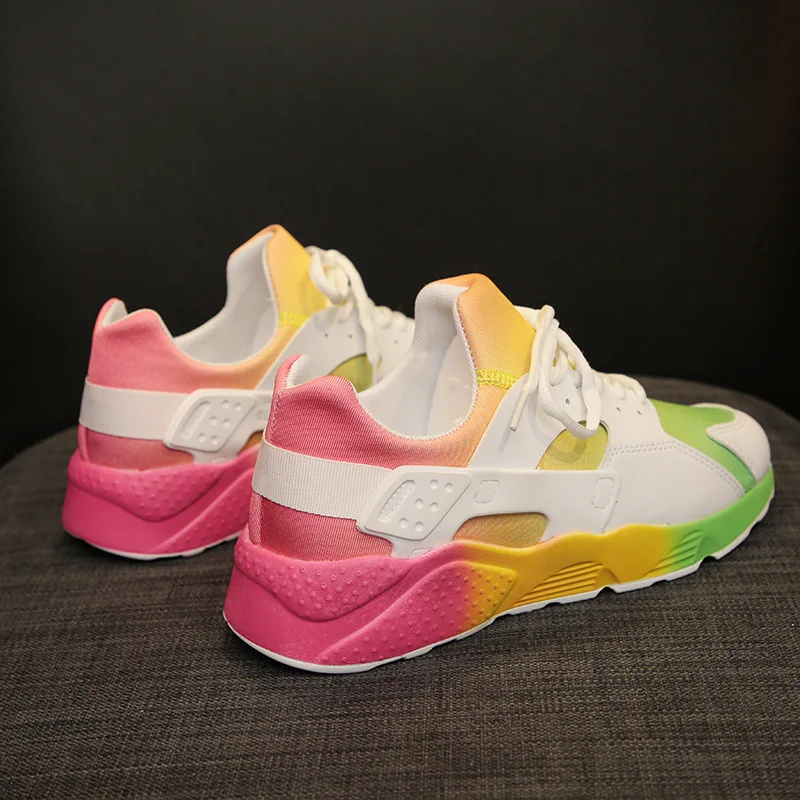 

Women’S Sports Shoes Rainbow-Tone Leisure Single With Thick Sole