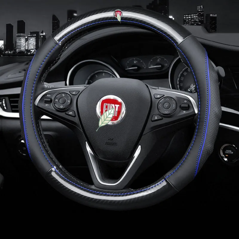 

Car Carbon fiber Leather Steering Wheel Cover For Fiat Aegea 500 Punto Stilo Bravo Ducato Linea Panda Uno Palio Tipo Doblo