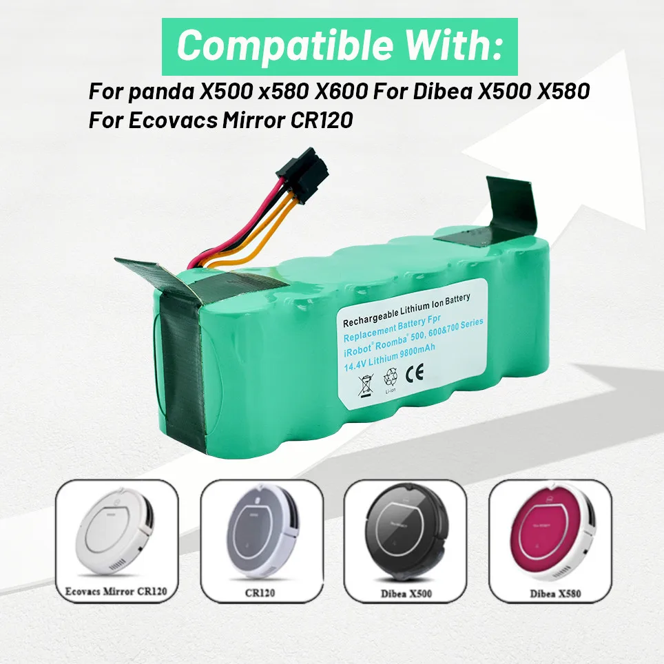 

Kehren – robot batterie NiMH 14,4 V 9800mAh, pour Kitfort KT504 Haier T322 T321 T320 T325/Panda X500 X580/Ecovacs Spiegel CR120