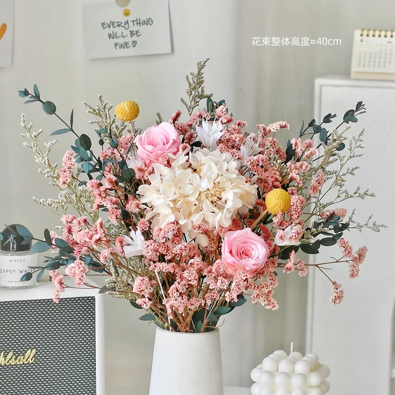 Натуральный сушеный букет цветов свадебный настоящий консервированный вечные