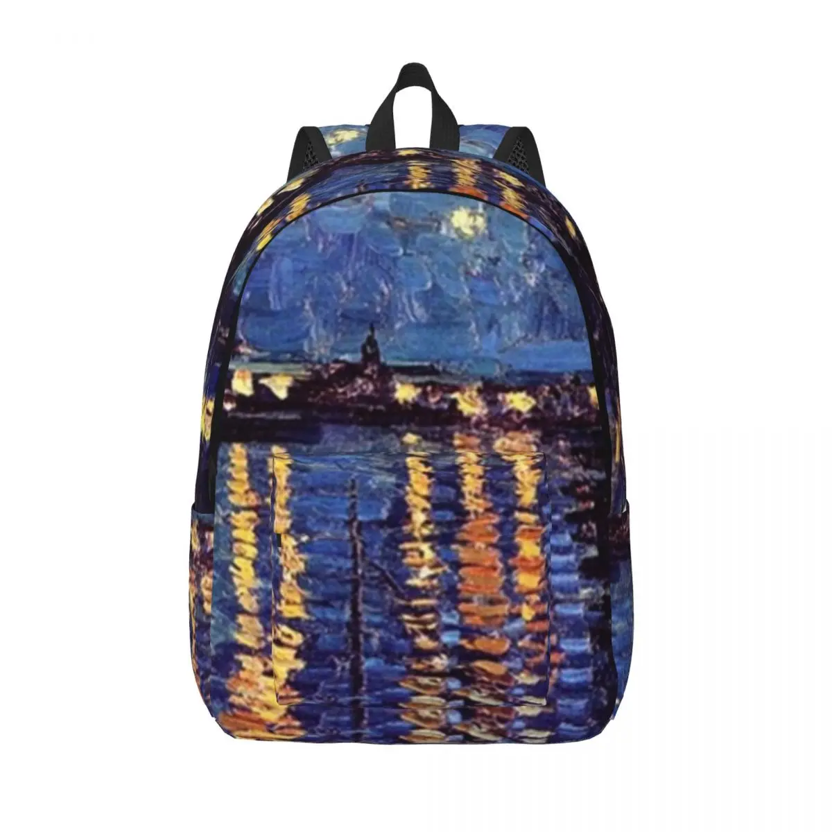 

Starry Night Over The Rhone Canvas Backpacks Vincent van Gogh Lightweight Unusual Backpack School Bags