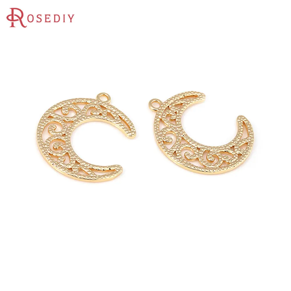 6 шт. 18-каратное золото латунные подвески со звездами высокое качество