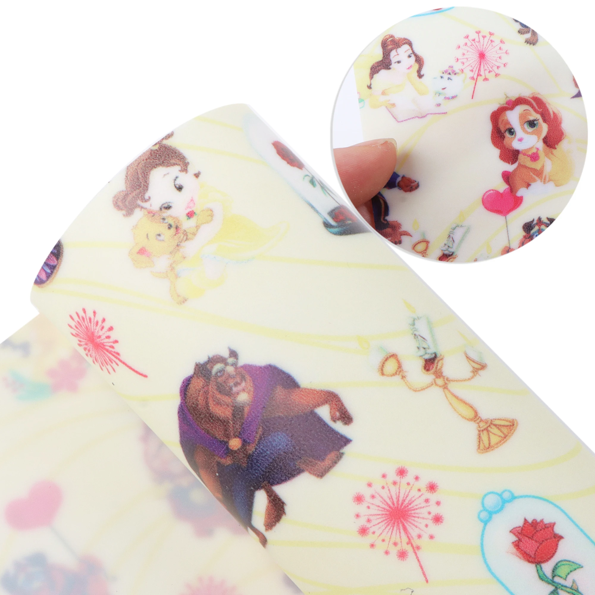 Disney 20*33 см мультяшная принцесса Bella Желейная Синтетическая кожа ткань для