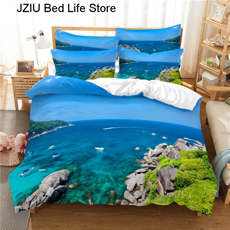 Мультяшное пляжное автомобильное постельное белье комплект с пододеяльником 3d