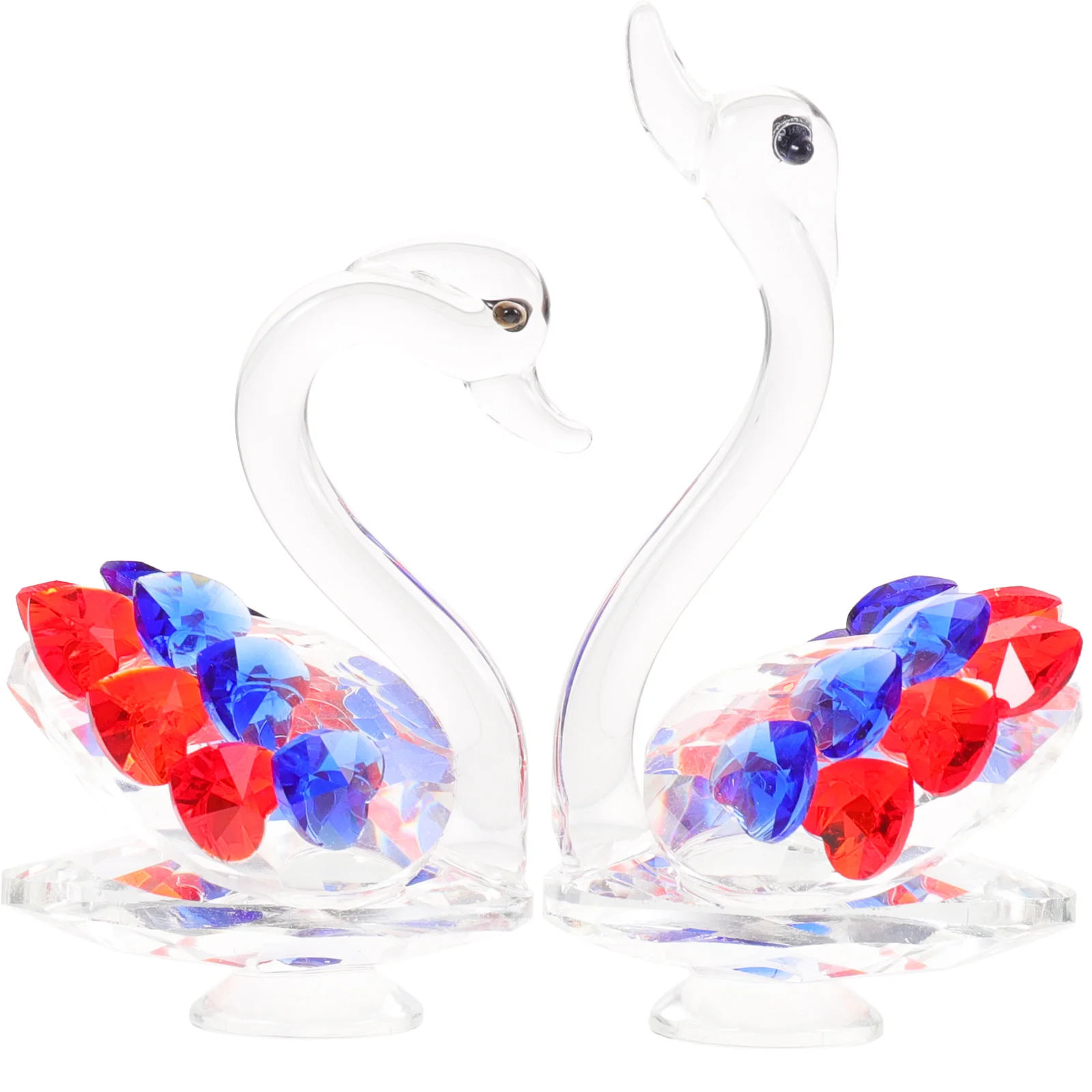

Swan Figurine Crystal Statue Weddingsculpture Couple Figurines Ornament Animal Gifts Table Centerpiece Tabletoppaperweight