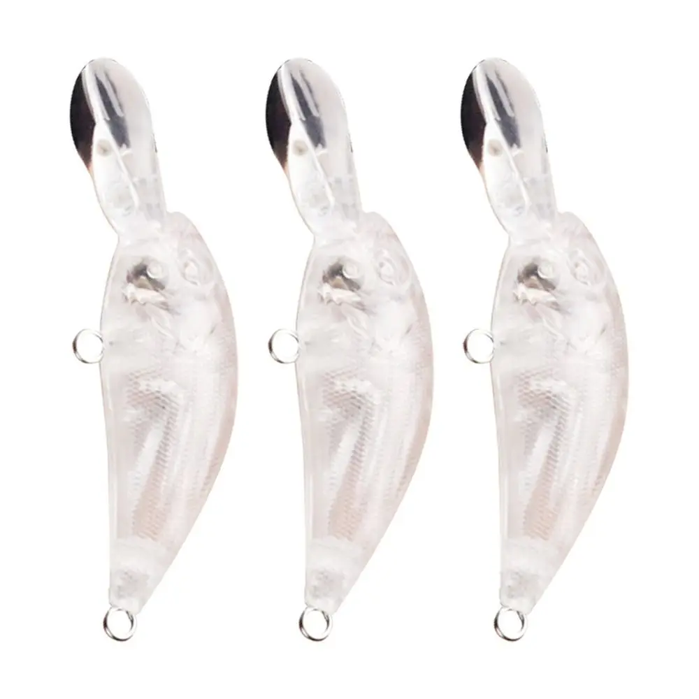 

10pcs Portable Transparent Tackle Treble Hooks Bait Embryo Body Unpainted Hard Crankbait Fishing Lure