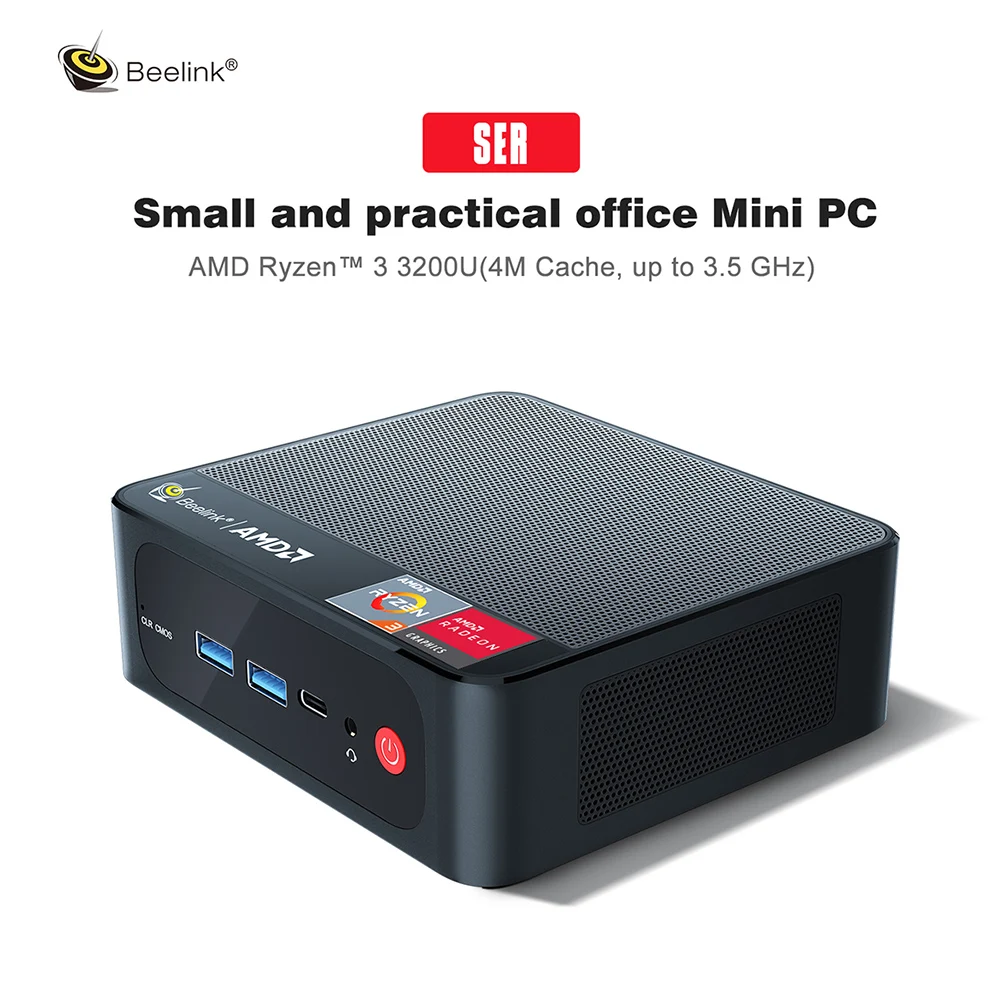 Beelink SER R3 Wifi5 AMD Ryzen 3 3200U Мини ПК SER3 Windows 11 Pro DDR4 8 ГБ SSD 256 4K 1000M LAN настольный компьютер 16