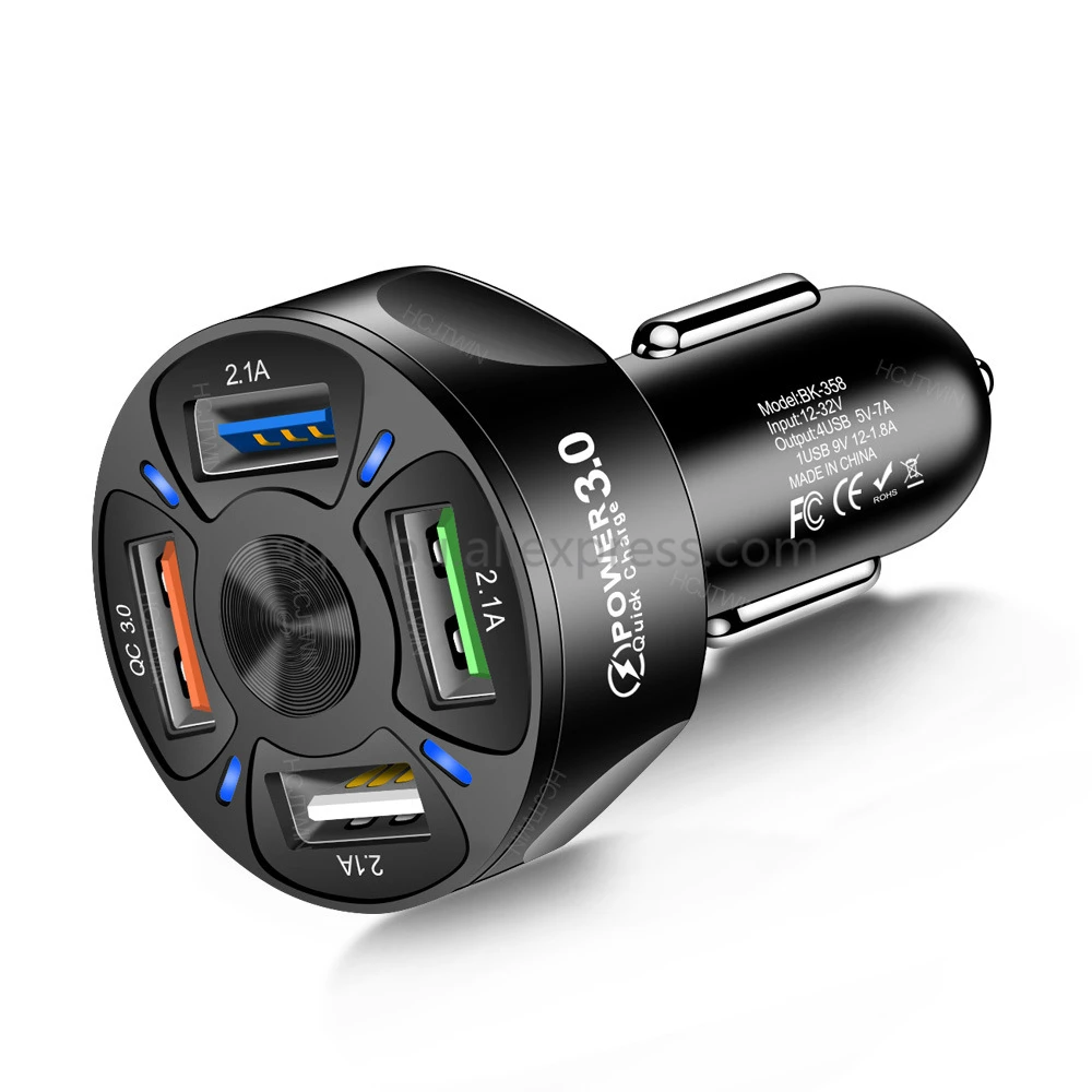 

500Pcs Car Mobile Phone Charger USB 48W Quick Charge For Iphone Samsung GPS Fast Charging Car-Charger For Xiaomi Huawei Tablet