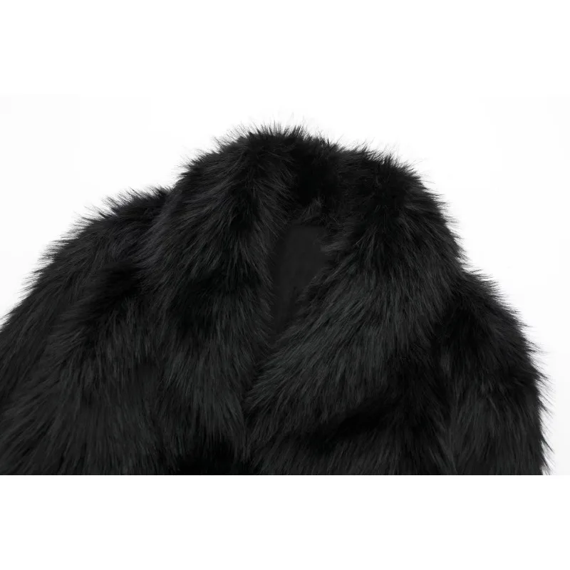 TRAF ZR стеганое пальто из искусственного меха черные укороченные зимние