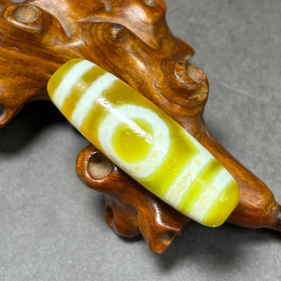 Натуральный желтый Агат с подвеской старые бусины dzi мужские и женские ожерелья