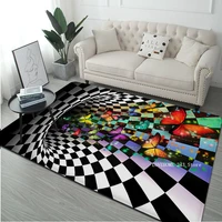 3d vortex illusion carpet entrance door floor mat abstract geometric optical doormat non slip floor mat living room decor rugs