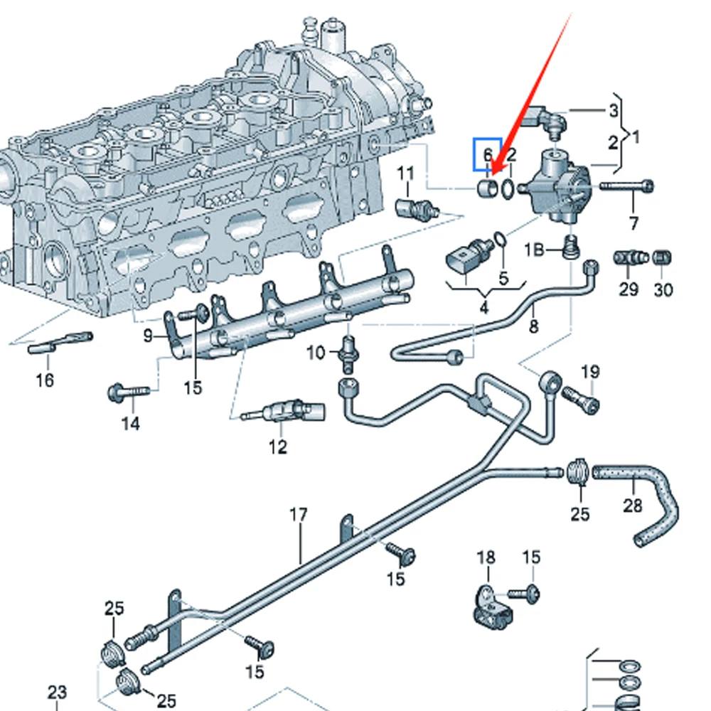 Топливный насос для Audi A1 A3 S3 A4 S4 A6 S6 TT Skoda Octavia VW Polo Golf Jetta Tiguan Touran Scirocco 06D109309C