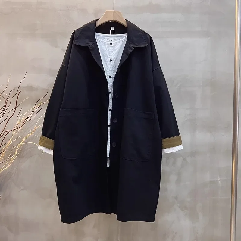 Осенняя новая японская винтажная однотонная женская свободная утягивающая