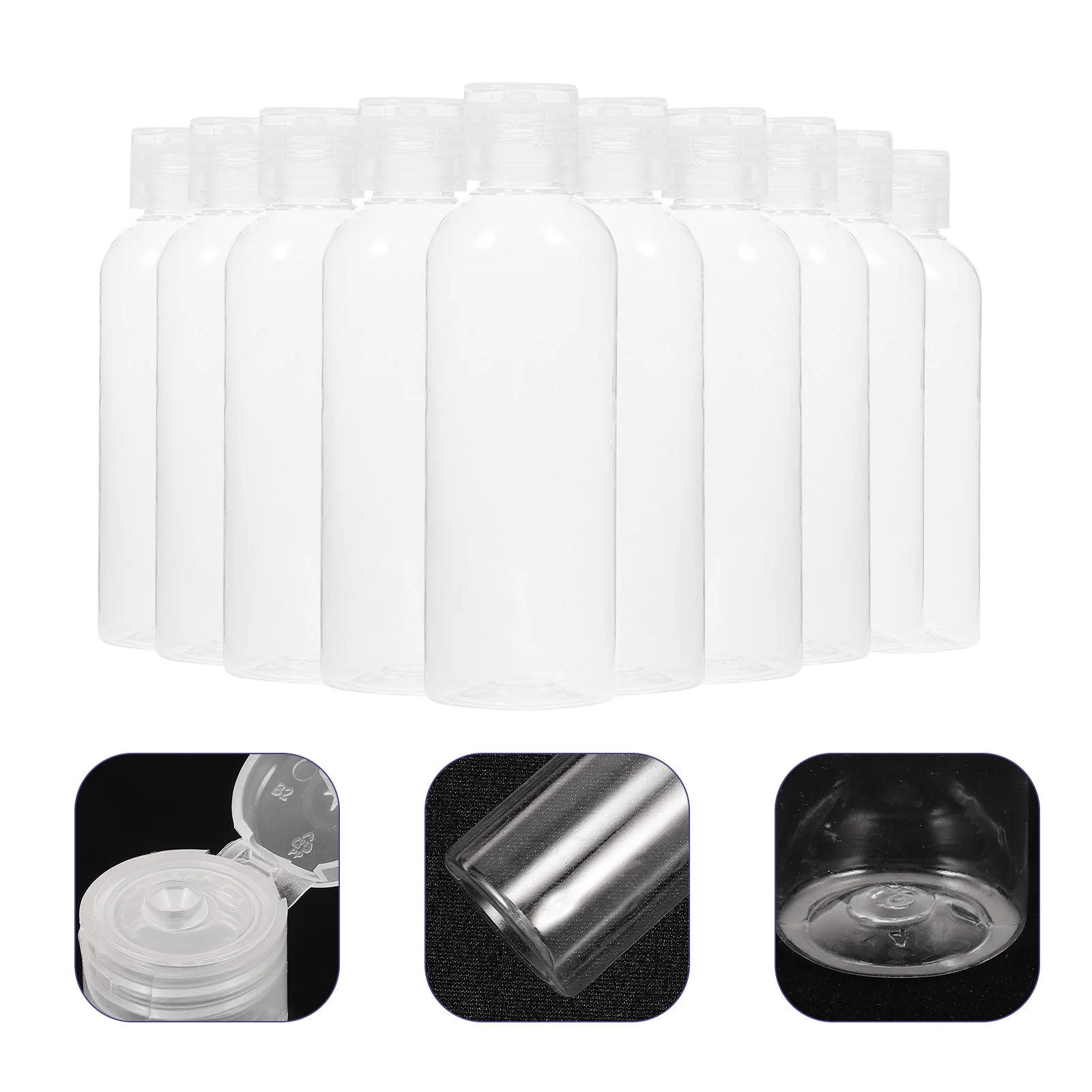 

10 Pcs Squeeze Bottle Plastic Travel Bottles Toiletries Lotion Shampoo Conditioner