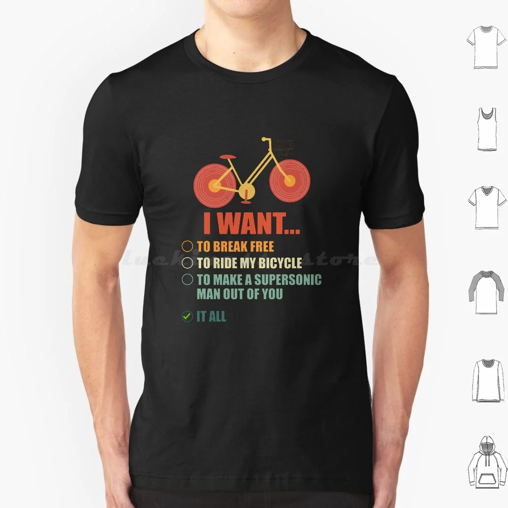 

Забавный подарок для любителей музыки, велосипедный костюм, футболка с надписью «I Want It All» 6Xl, хлопковая крутая футболка, я хочу все это, коро...
